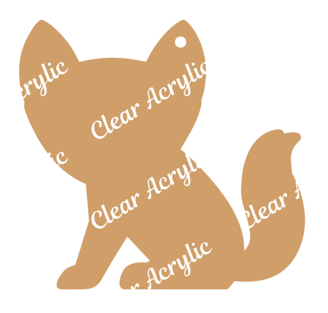 Cute Fox Acrylic Blank Key Chain Shape