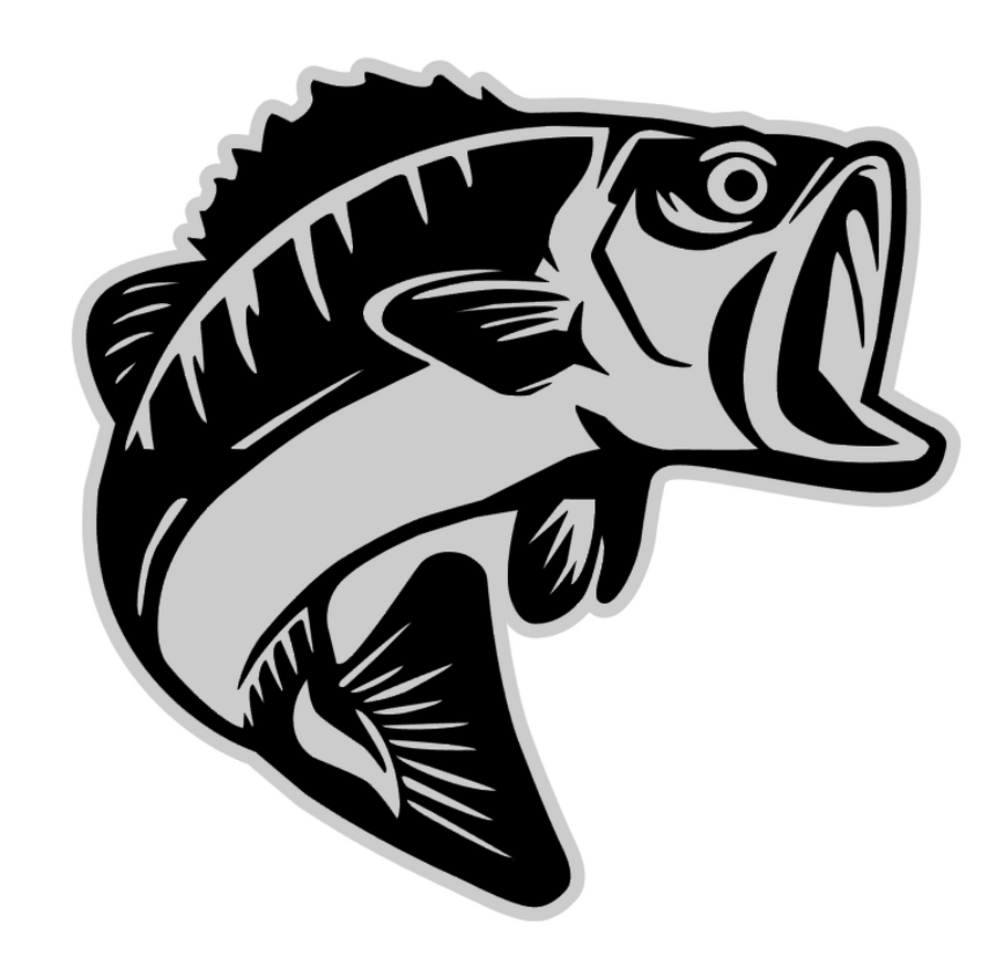 Big Mouth Largemouth Bass Decal  Fish silhouette, Largemouth bass