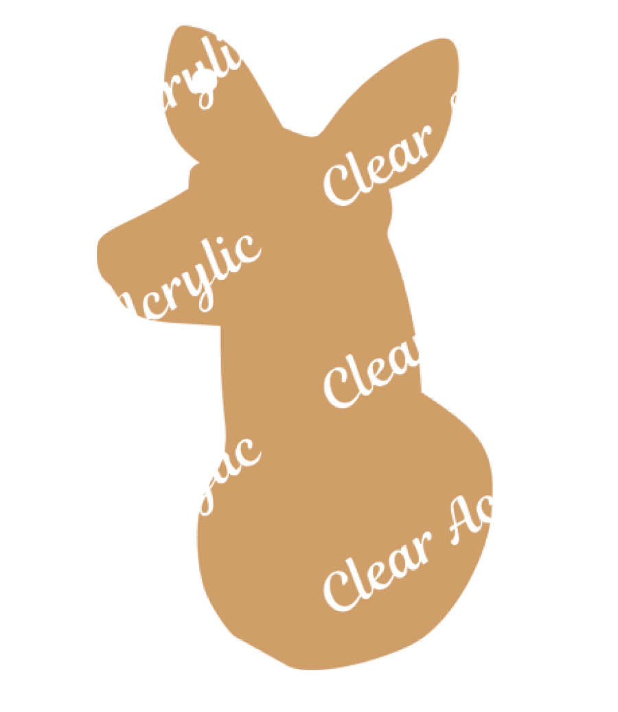 Female Doe Deer Head Acrylic Blank for Crafting