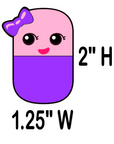 Medicine Pill w/ Bow Acrylic Blank