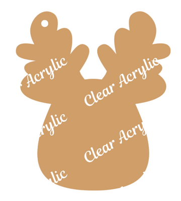 Cute Rudolph Reindeer Acrylic Blank for badge reels