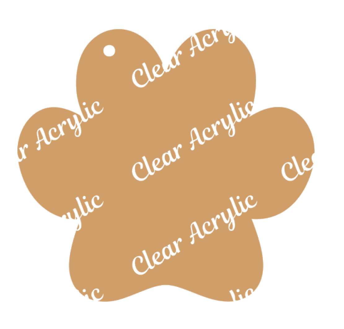 Dog Paw Print Acrylic Blanks