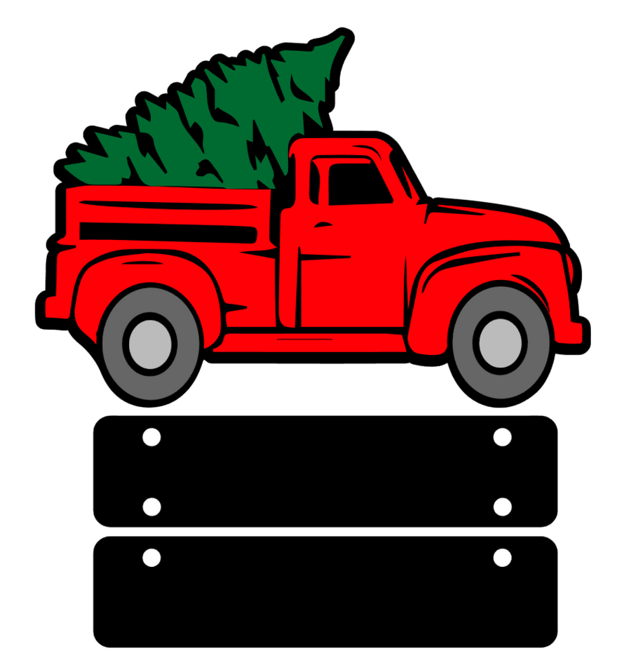 Christmas Tree Truck w/ Signs Acrylic Blank