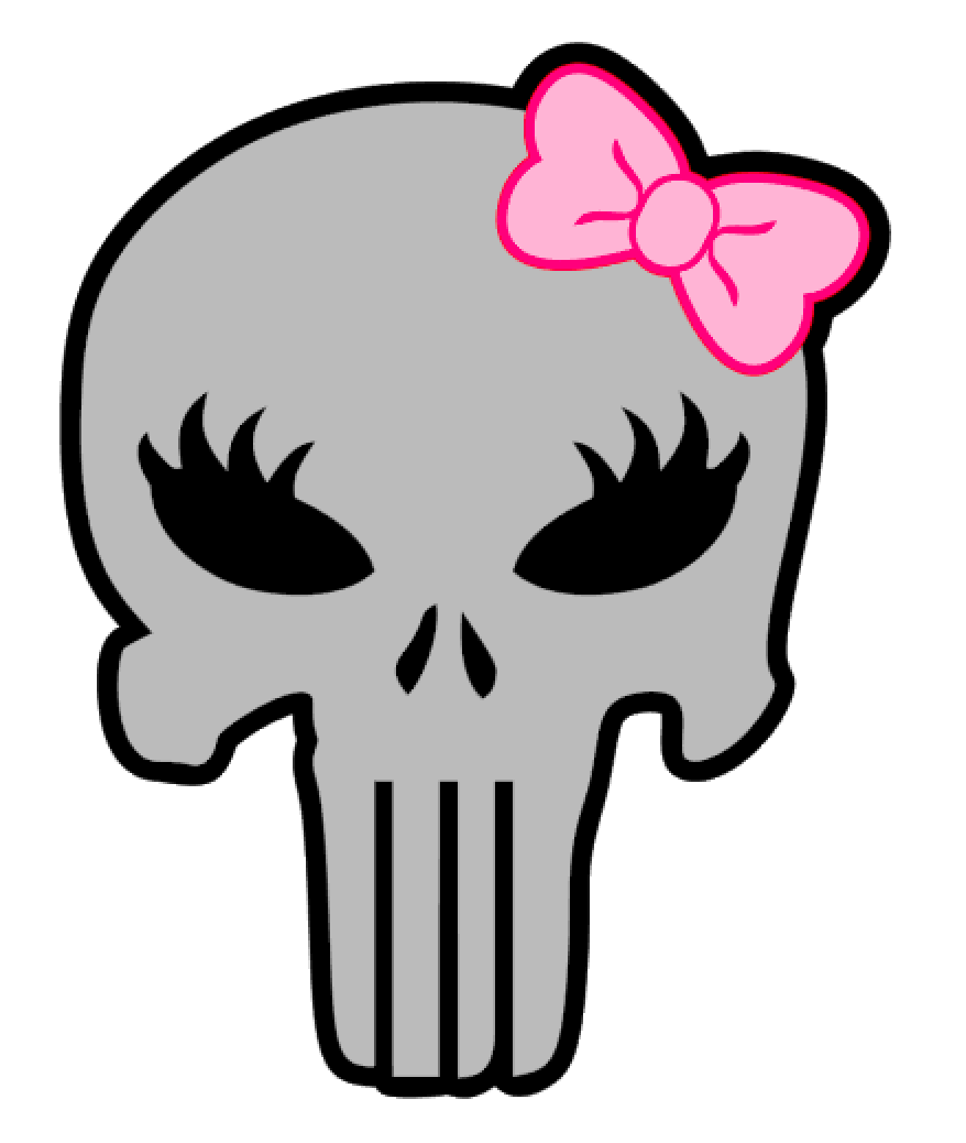 Skull with Bow Acrylic Blank