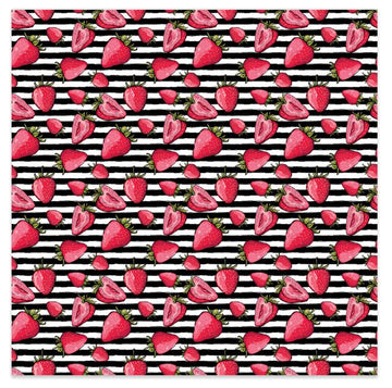 Strawberries Black Striped Adhesive Vinyl