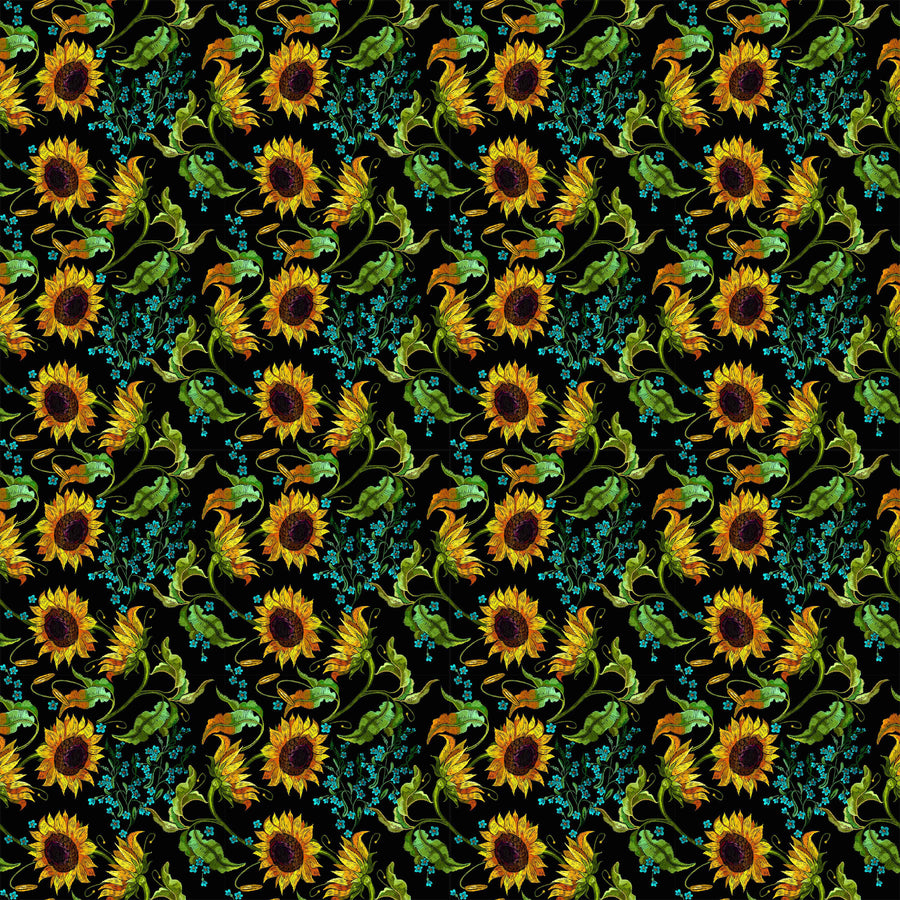 Sunflowers Embroidered Vinyl