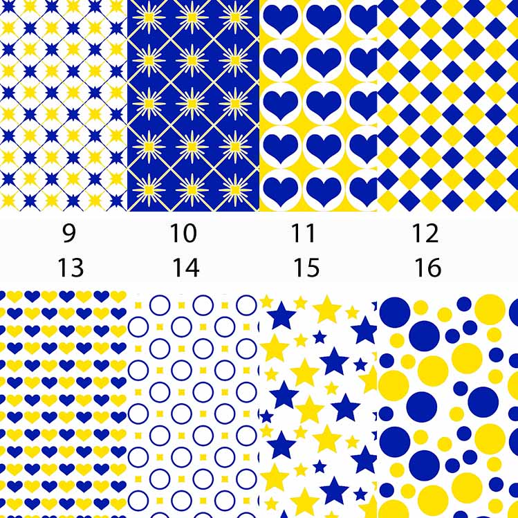 Yellow &amp; Blue Patterns Vinyl