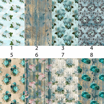 Aqua Shabby Chic Vinyl