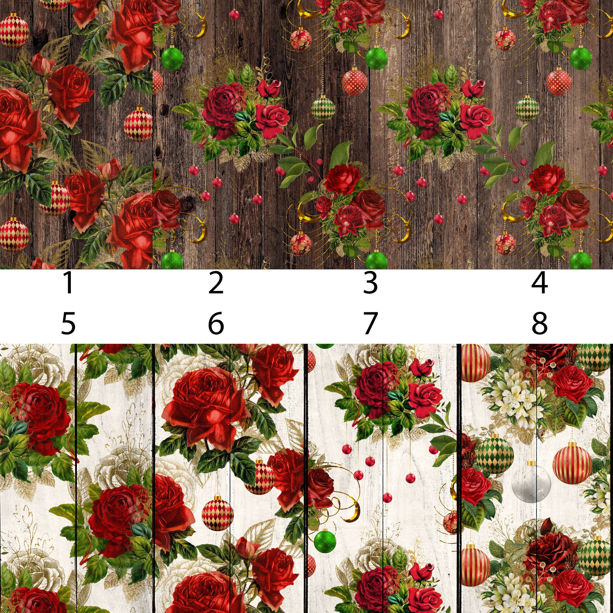 Floral Christmas Wood Vinyl