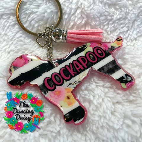 Cockapoo Dog Acrylic Key Chain Blank – Moxie Vinyls