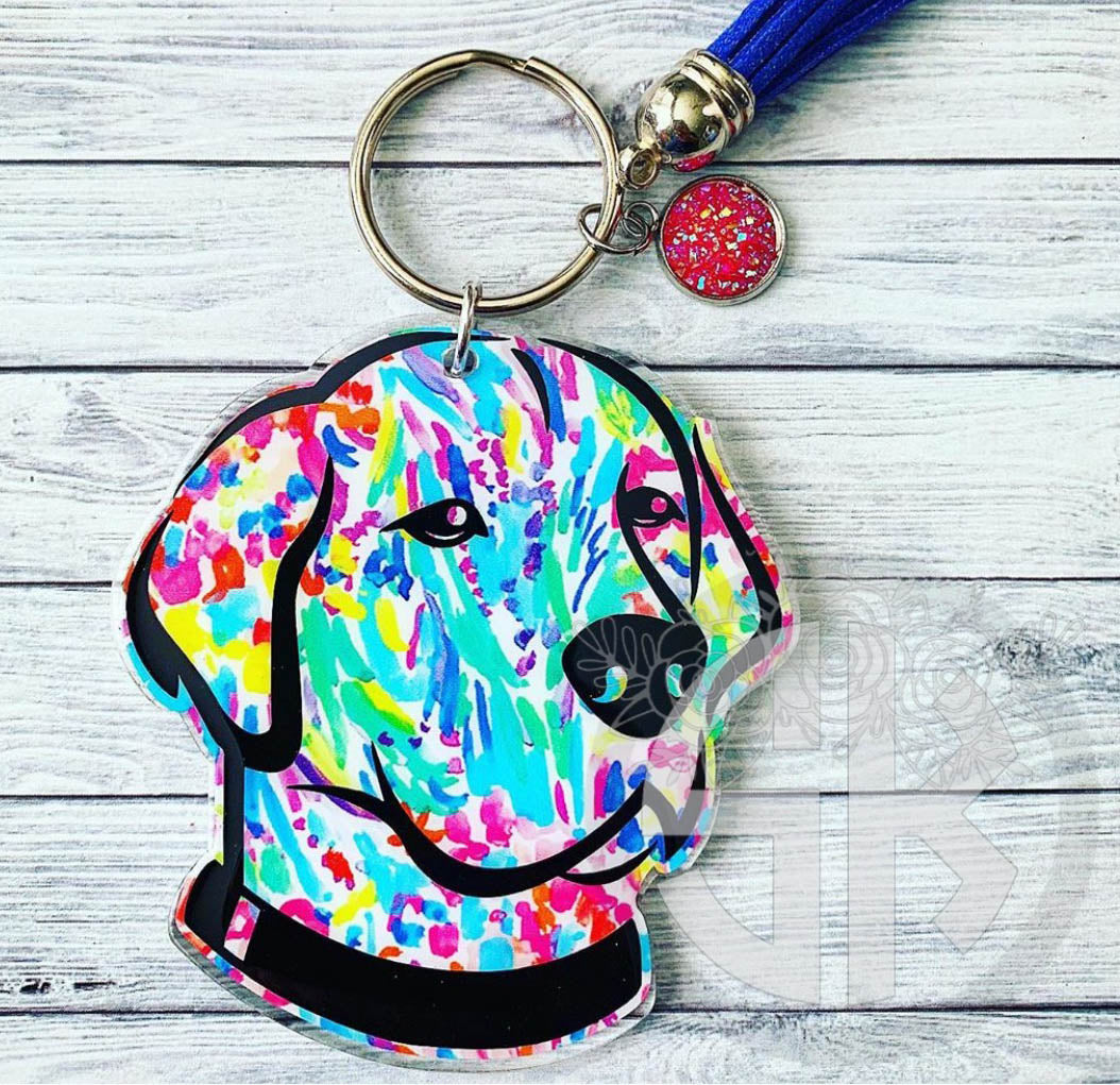 Labrador Dog Face keychain blank