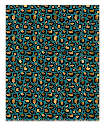 Leopard 15 Teal Faux Leather