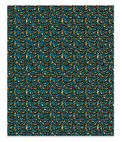 Leopard 15 Teal Faux Leather
