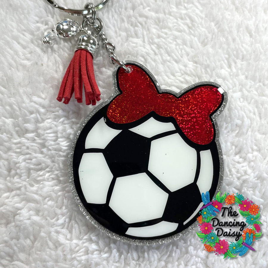 Sports Ball With Bow Acrylic Blank