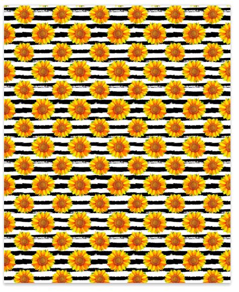 Striped Sunflower Faux Leather