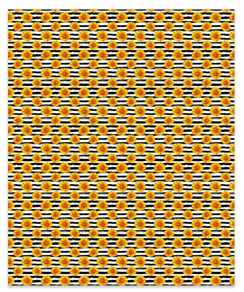Striped Sunflower Faux Leather